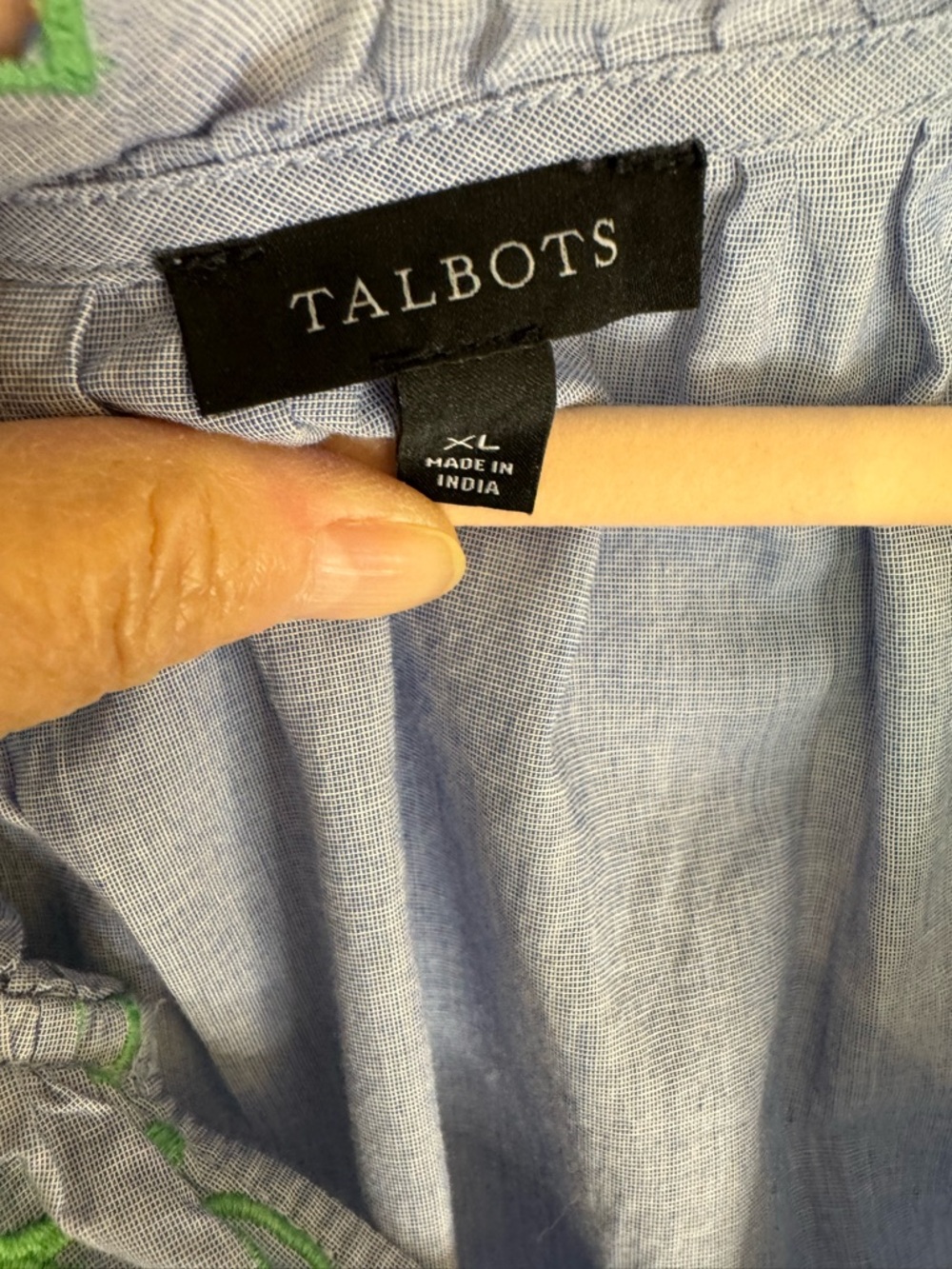 Talbots Cotton Boho Top - Picture 2 of 6
